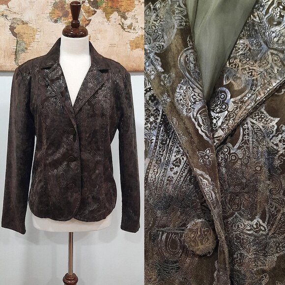 Vegan suede blazer jacket - Bamboo Traders brand - Picture 1 of 10